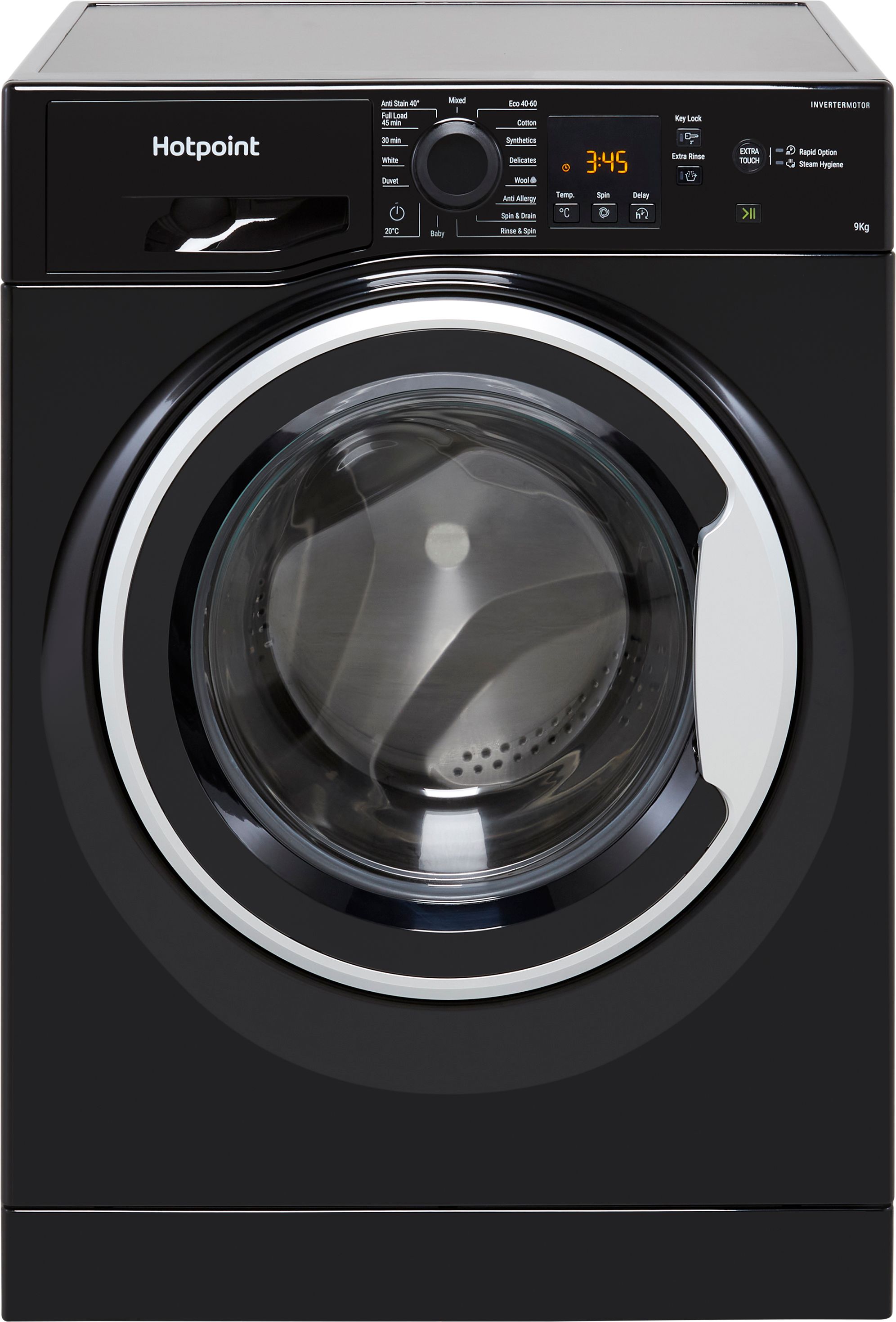 Hotpoint NSWM965CBSUKN 9kg Washing Machine with 1600 rpm - Black - B Rated, Black