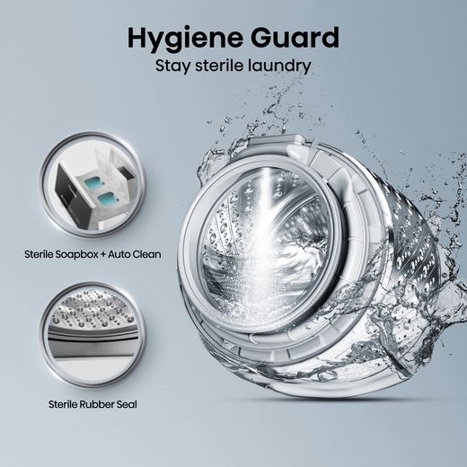 Hisense 5S Series 10.5Kg / 6Kg Washer Dryer - Black - Annotation - Hygiene guard shot