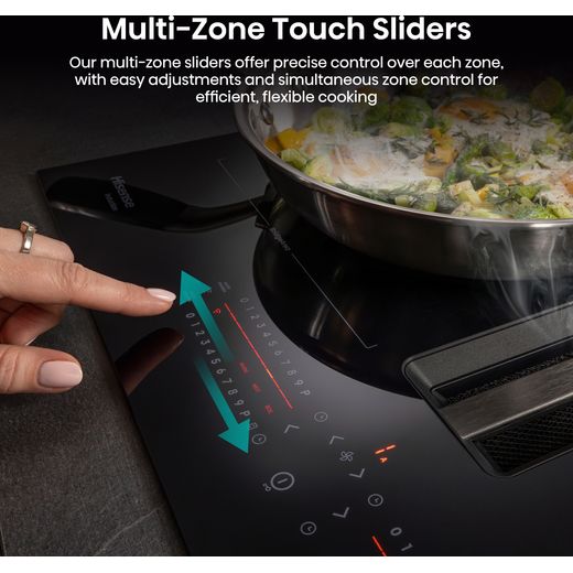 Hisense Hi6 HEH8432BSCWF Venting Induction Hob - Black - Annotation - Multi zone shot