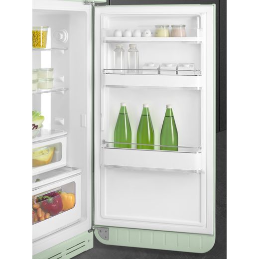 Smeg 50s Style Retro Right Hand Hinge FAB30RPG6UK 172cm 80/20 Fridge Freezer - Pastel Green - Door open