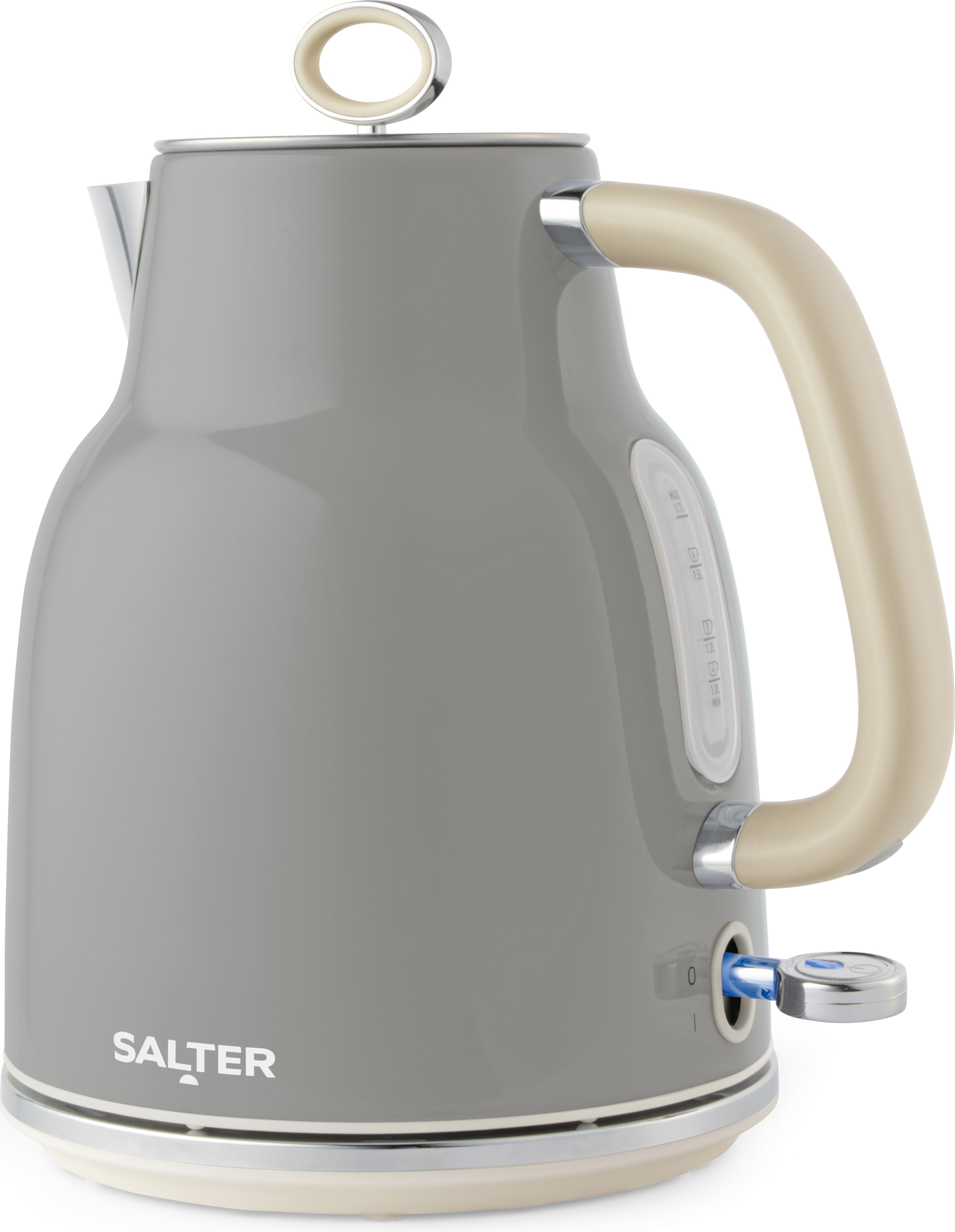 Salter Retro Electric Kettle - 1.7L - Grey - Aluminium