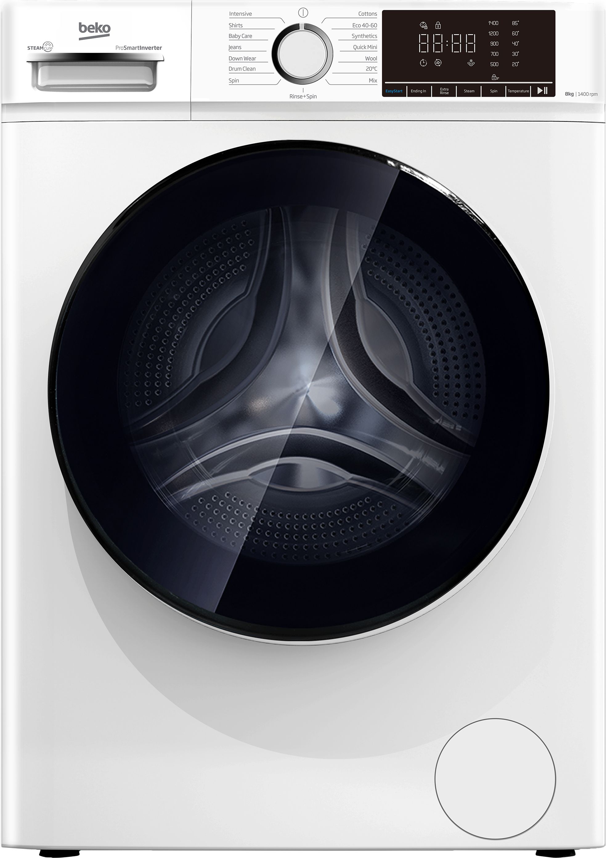 Image of Beko SteamCure BW1O3841W 8kg Washing Machine with 1400 rpm - White - A Rated, White