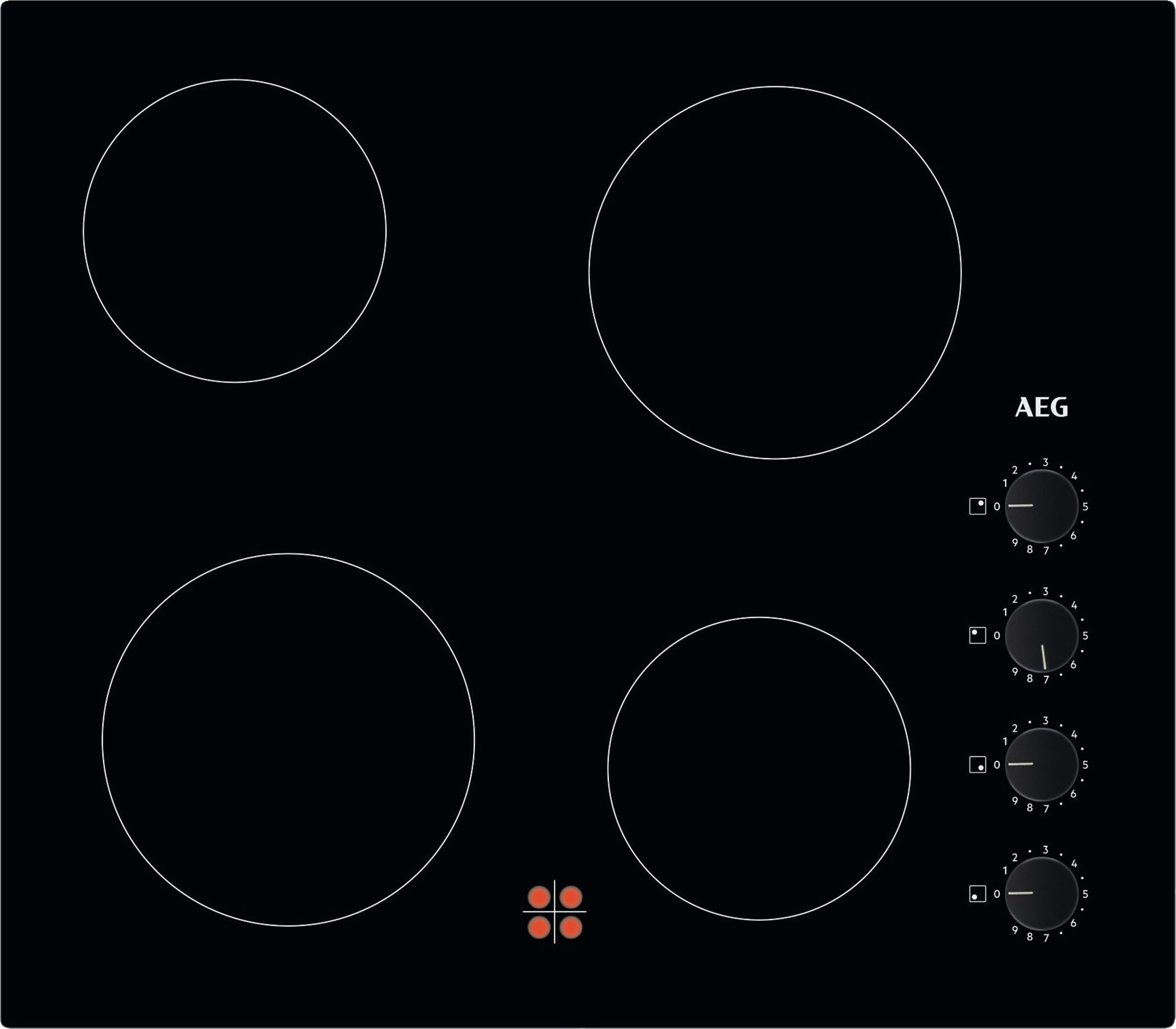 Image of AEG HK614000CB 59cm Ceramic Hob - Black, Black