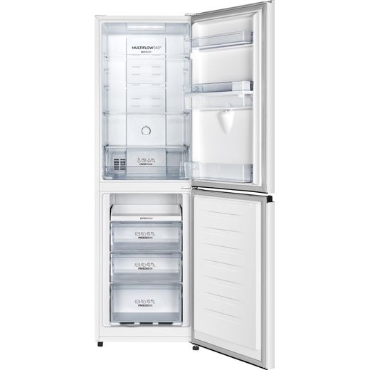 Fridgemaster 50/50 Frost Free Fridge Freezer - White - Front with door open shot