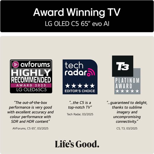 LG C55LA 65" 4K Ultra HD OLED Smart TV - Annotation - Award winning shot