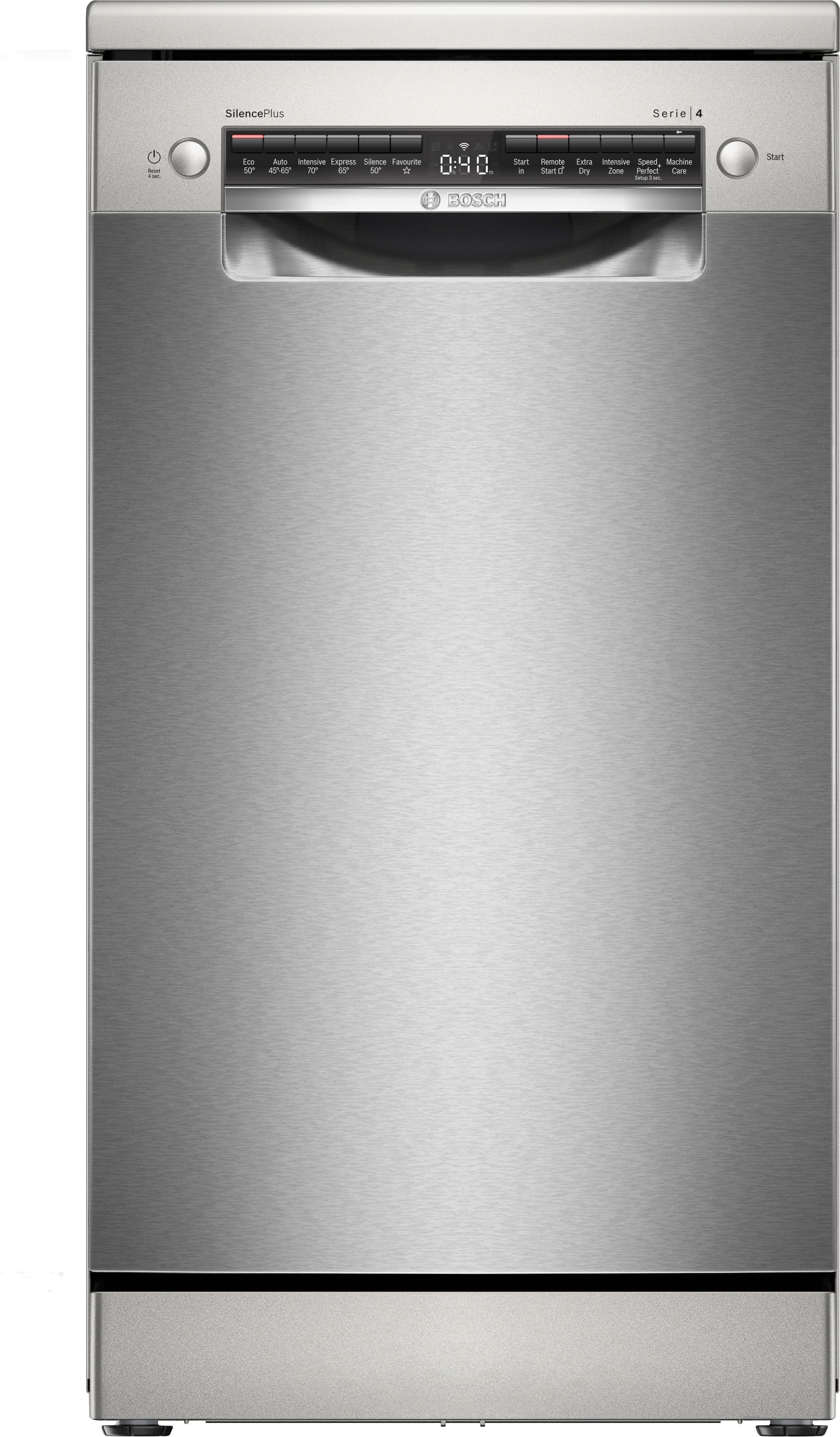 Image of Bosch Series 4 SPS4HMI14G Slimline Dishwasher - Silver - D Rated, Silver
