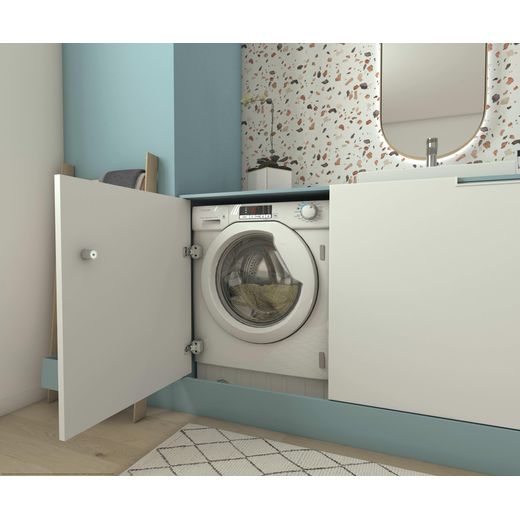Candy Smart CBD 485D22-S Integrated 8Kg / 5Kg Washer Dryer with 1400 rpm - White - Washer dryer in kitchen shot 