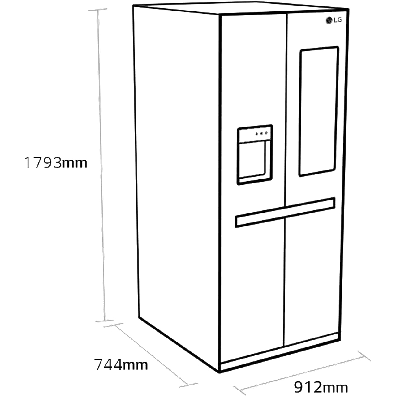 LG GMX945MC9F InstaView™ DoorinDoor™ 91cm Frost Free American Fridge