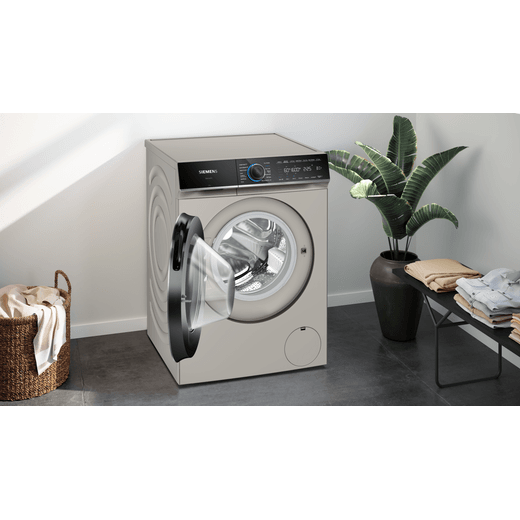 Siemens IQ-700 i-Dos™ WG56B2A3GB 10.0kg Washing Machine with 1600 rpm - Silver - Washing machine in room