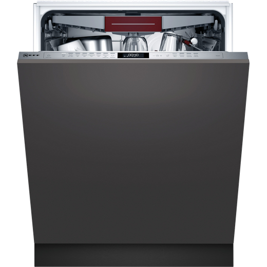 NEFF N70 S187ZCX43G Wifi Connected Fully Integrated Standard Dishwasher - Stainless Steel Control Panel with Fixed Door Fixing Kit - C Rated