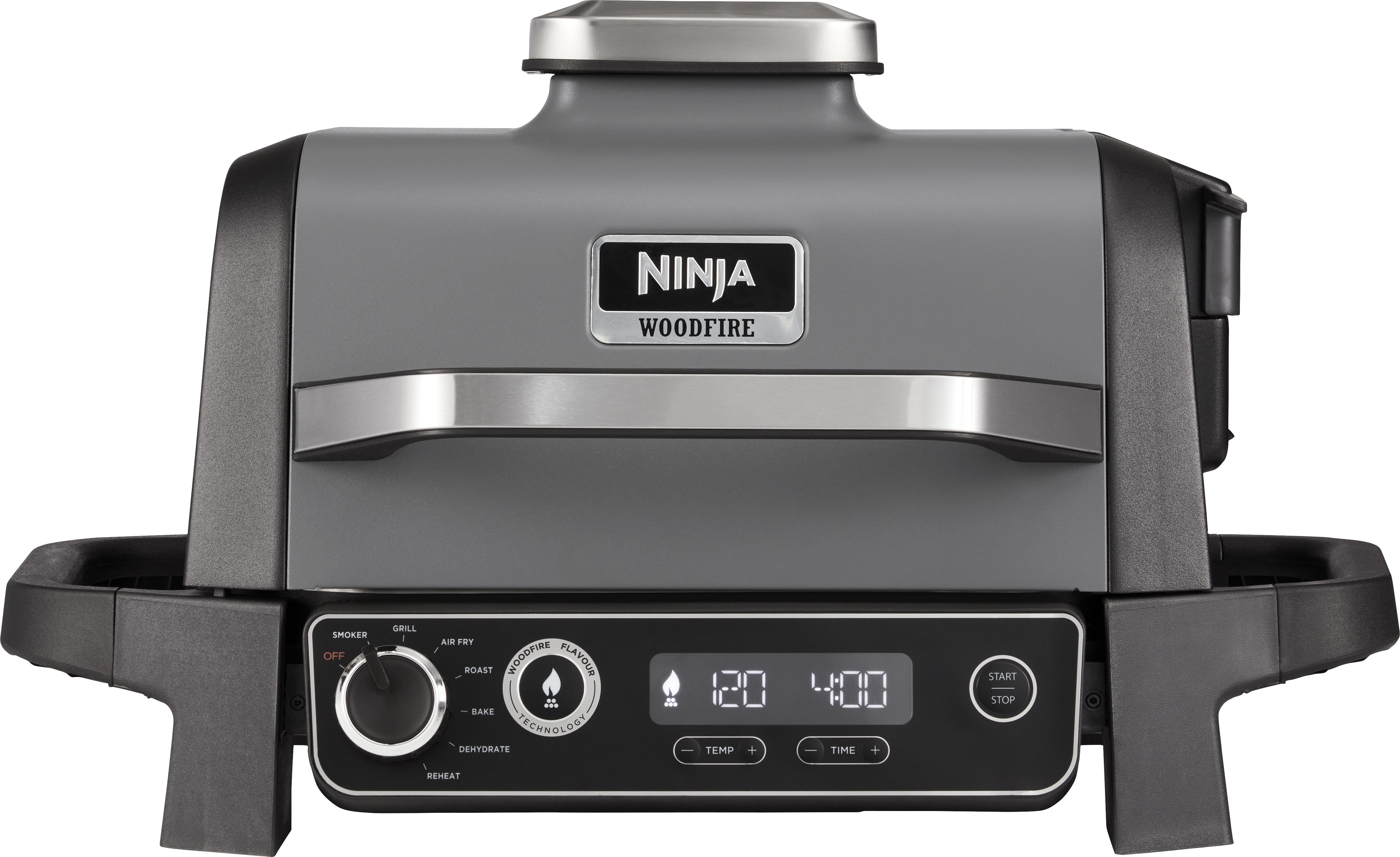Ninja Woodfire Electric Outdoor Oven OG701UK Health Grill - Black / Grey, Black