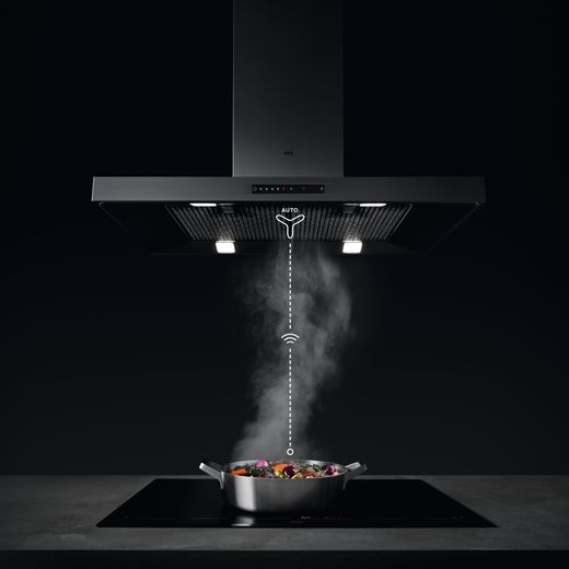 AEG 80 cm Canopy Cooker Hood - Black