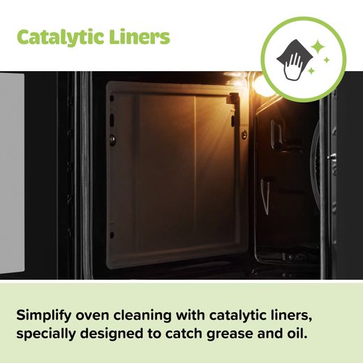 Leisure Cookmaster 90cm Dual Fuel Range Cooker - Stainless Steel - Annotation - Catalytic liners