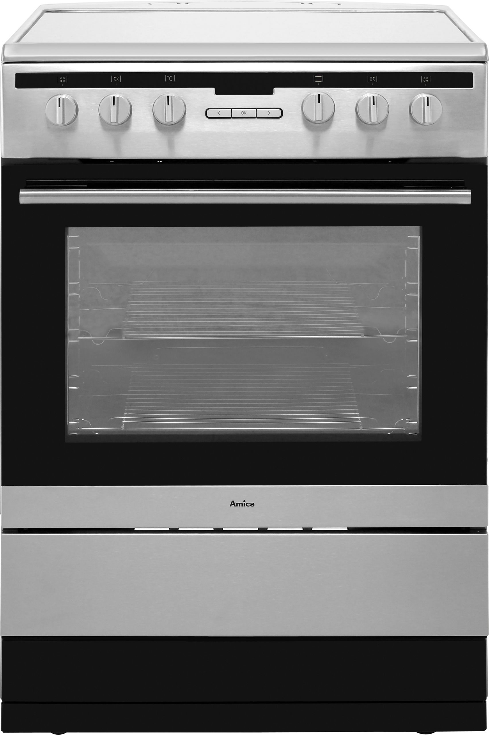 Amica 608CE2TAXX 60cm Electric Cooker with Ceramic Hob - Stainless Steel - A Rated, Stainless Steel