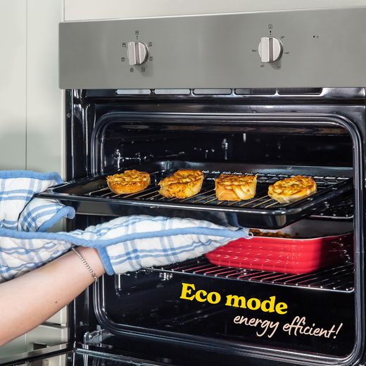 Russell Hobbs RHFEO7004SS/02 Built In Electric Single Oven - Stainless Steel - Annotation - eco mode shot