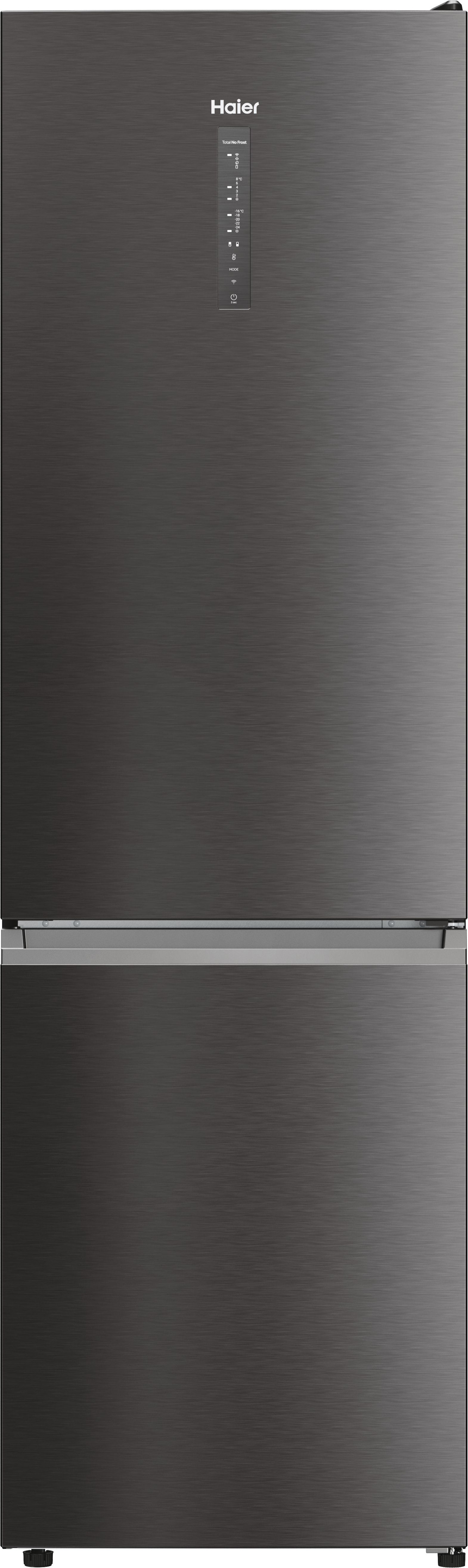Haier HDW3620DNPD(UK) Wifi Connected 60/40 Frost Free Fridge Freezer - Premium Inox - D Rated, Stainless Steel