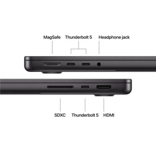 Apple MacBook Pro " WiFi - Space Black - Annotation - Port shot