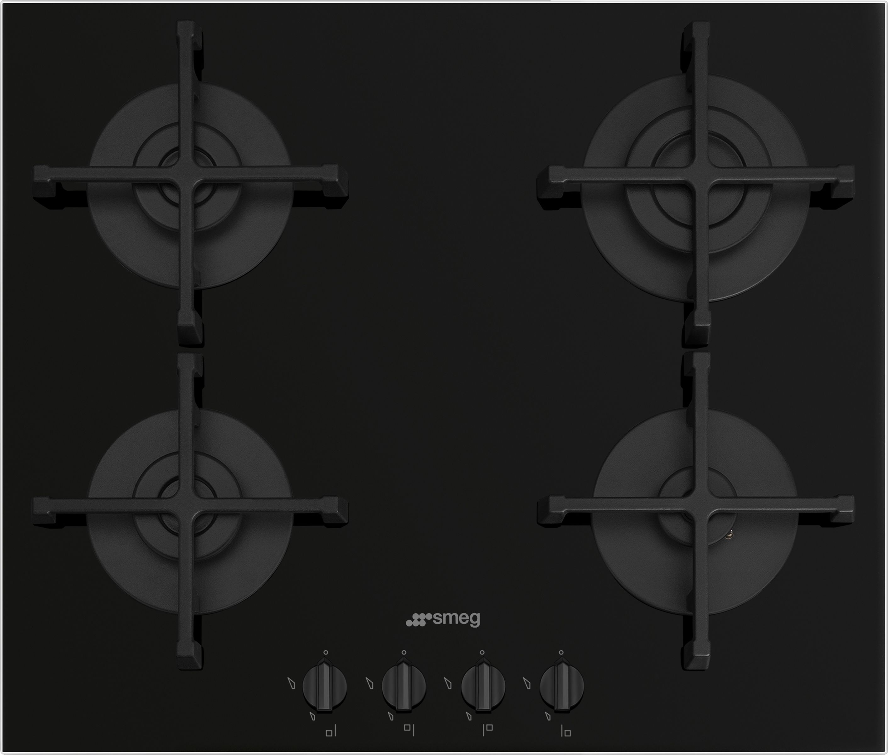 Smeg - Gas Hob - 60 cm - Black - Cast Iron Supports