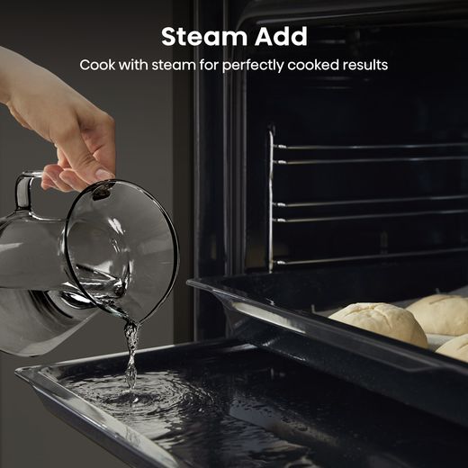 Hisense Built In Electric Single Oven - Black  - Annotation - Steam add shot