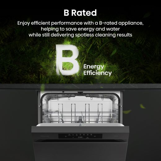 Hisense Hi4 Standard Dishwasher - Black - Annotation - B rated