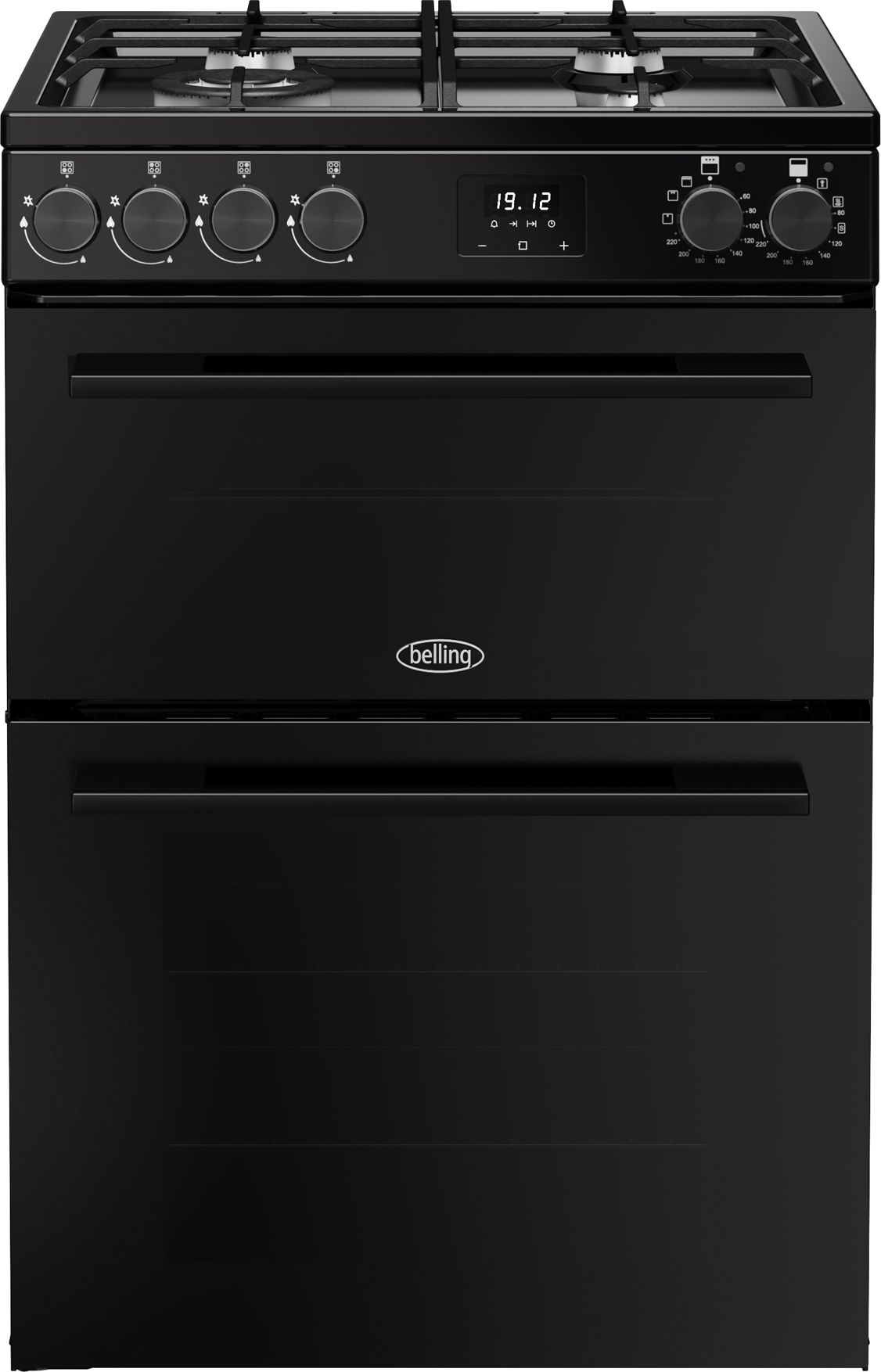 Image of Belling 60cm wide Double Oven Dual Fuel BEL FSA VISION 60DF Cooker - Black - A Rated, Black