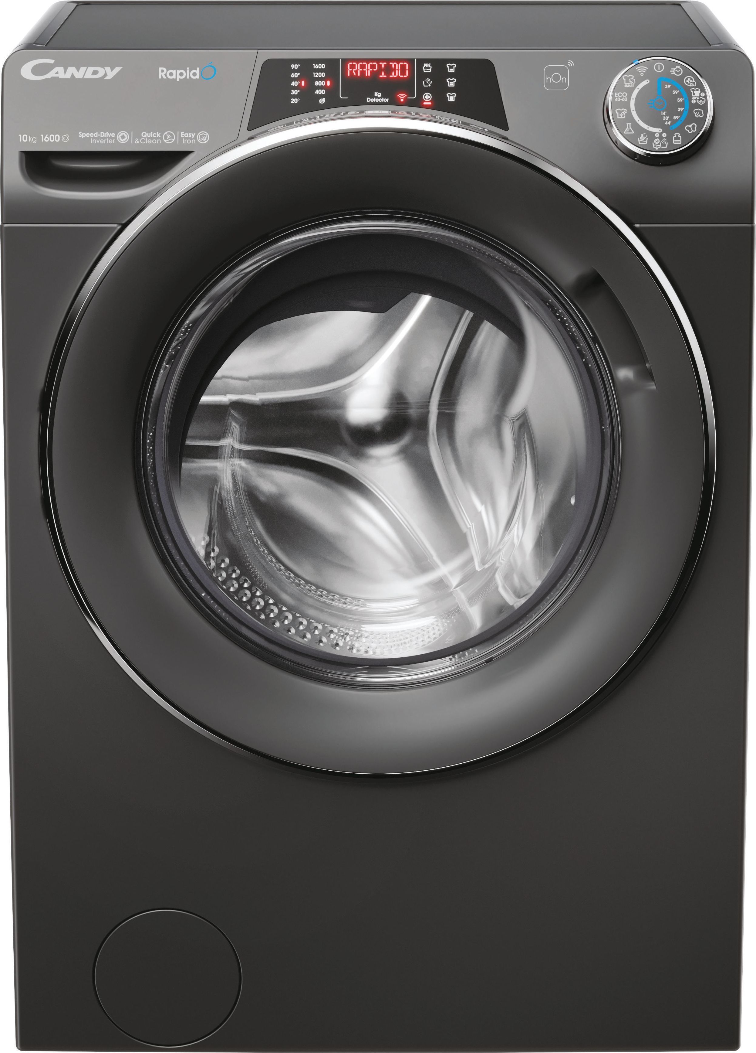 Candy Rapid RO16106DWMCR7-80 10kg Washing Machine with 1600 rpm - Graphite - A Rated, Silver
