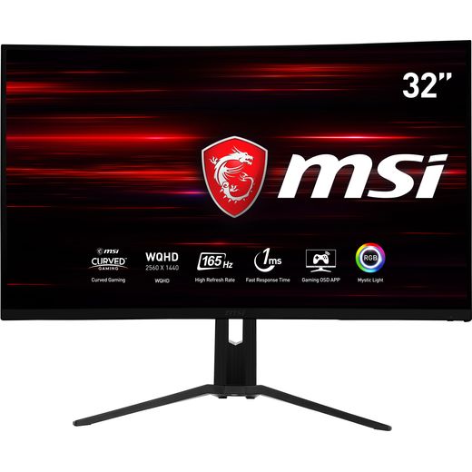 MSI Optix MAG322CQR WQHD 31.5" 165Hz Curved Gaming Monitor with AMD FreeSync - Black