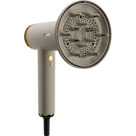 Gtech 1-13-004 Hair Dryer Oyster - Right perpsective with accessories shot
