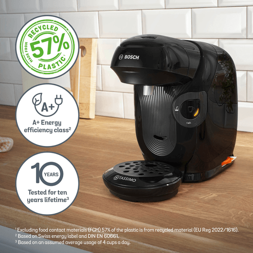 Tassimo by Bosch TAS112EGB Pod Coffee Machine - Black - Annotation - Features
