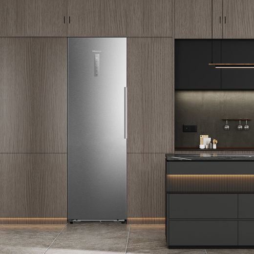 Hisense FT3K310SAIE 186cm Upright Freezer - Silver - fridge freezer in kitchens shot 