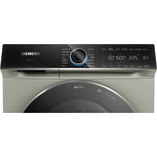 Siemens IQ-700 i-Dos™ WG56B2A3GB 10.0kg Washing Machine with 1600 rpm - Silver - Control panel