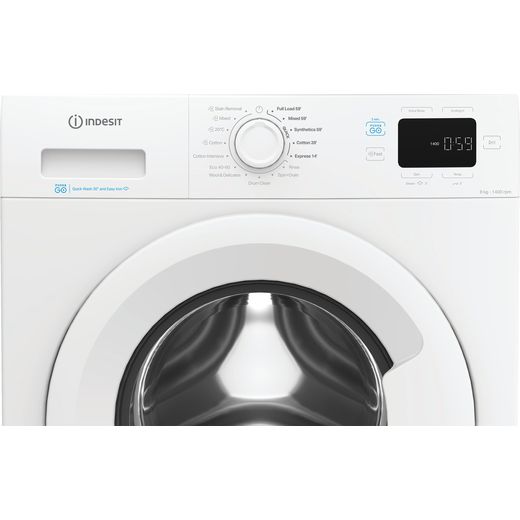 Indesit Push&Go IP 846 PUSH&GO UK 8kg Washing Machine with 1400 rpm - White - Control panel