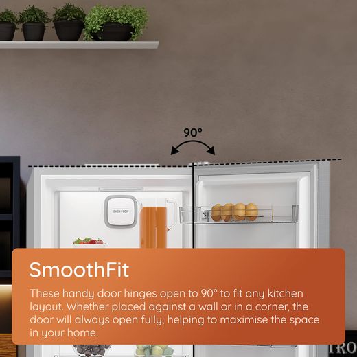 Hotpoint HPK 26362 XP5UK 186cm 60/40 Frost Free Fridge Freezer - Grey - Annotation - Smooth Fit
