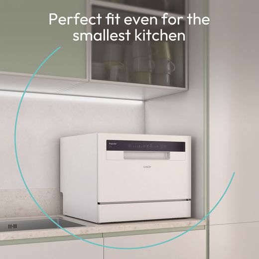 Candy RapidÓ Table Top Dishwasher - White - Annotation - perfect fit shot