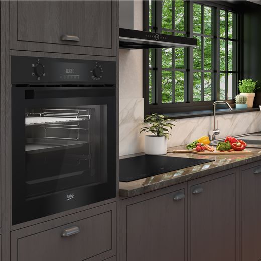 Beko AeroPerfect™ Electric Single Oven - Black - Lifestyle - Single oven in modern kitchen