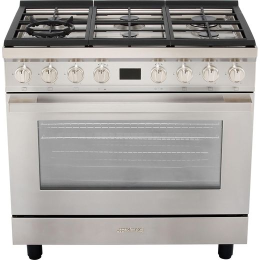 Smeg Portofino CPF9GPX 90cm Dual Fuel Range Cooker - Stainless Steel