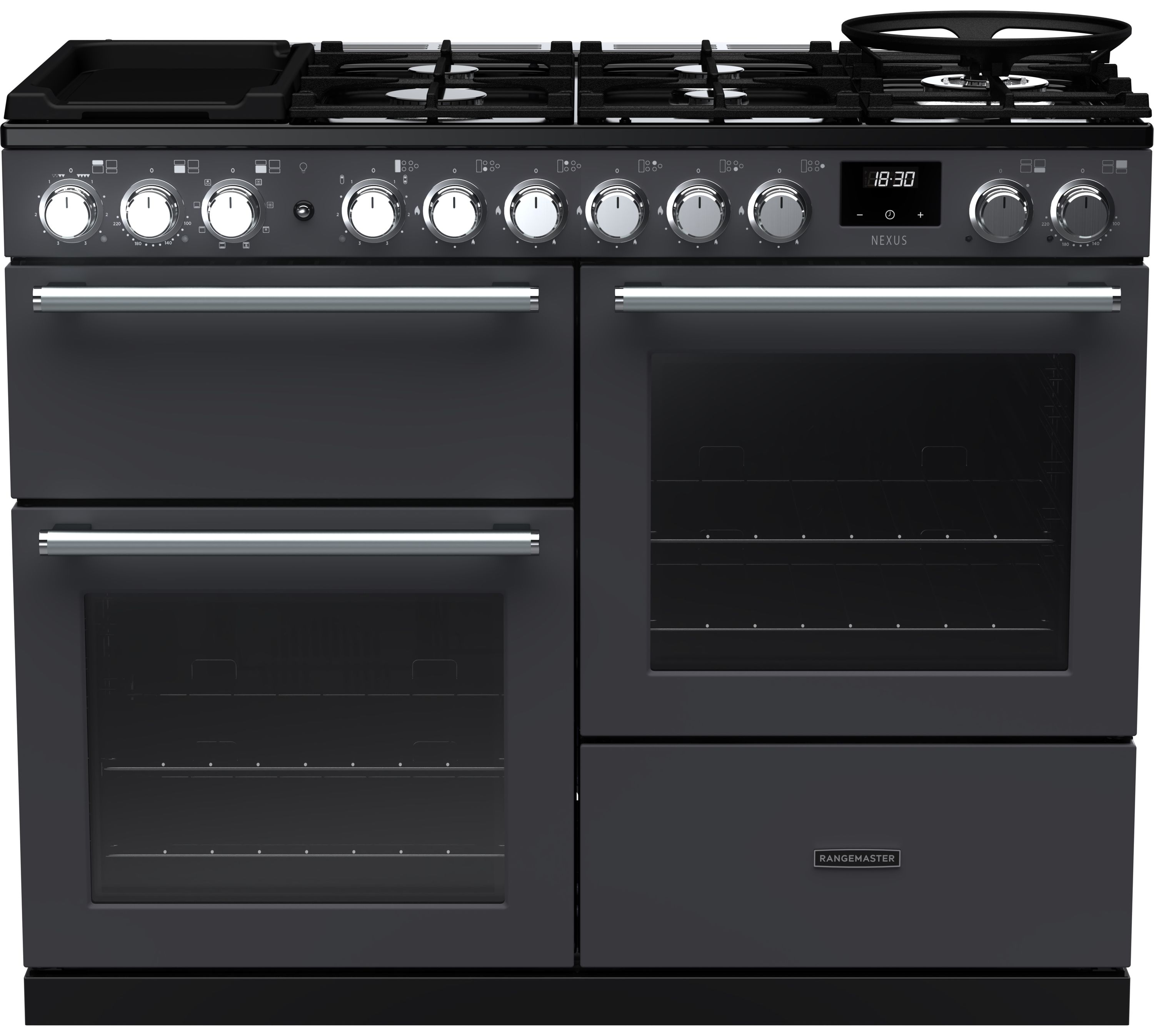 Rangemaster Nexus 110cm OC Gas Hob Electric Range Cooker - Slate - A Rated