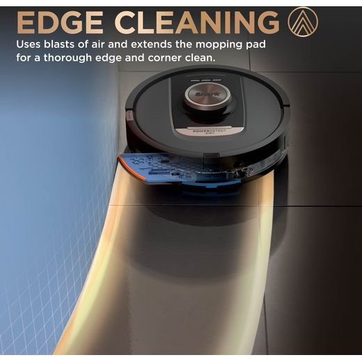 Shark PowerDetect NeverTouch Pro 2-in-1 Robotic Vacuum Cleaner - Black - Annotation - Edge cleaning