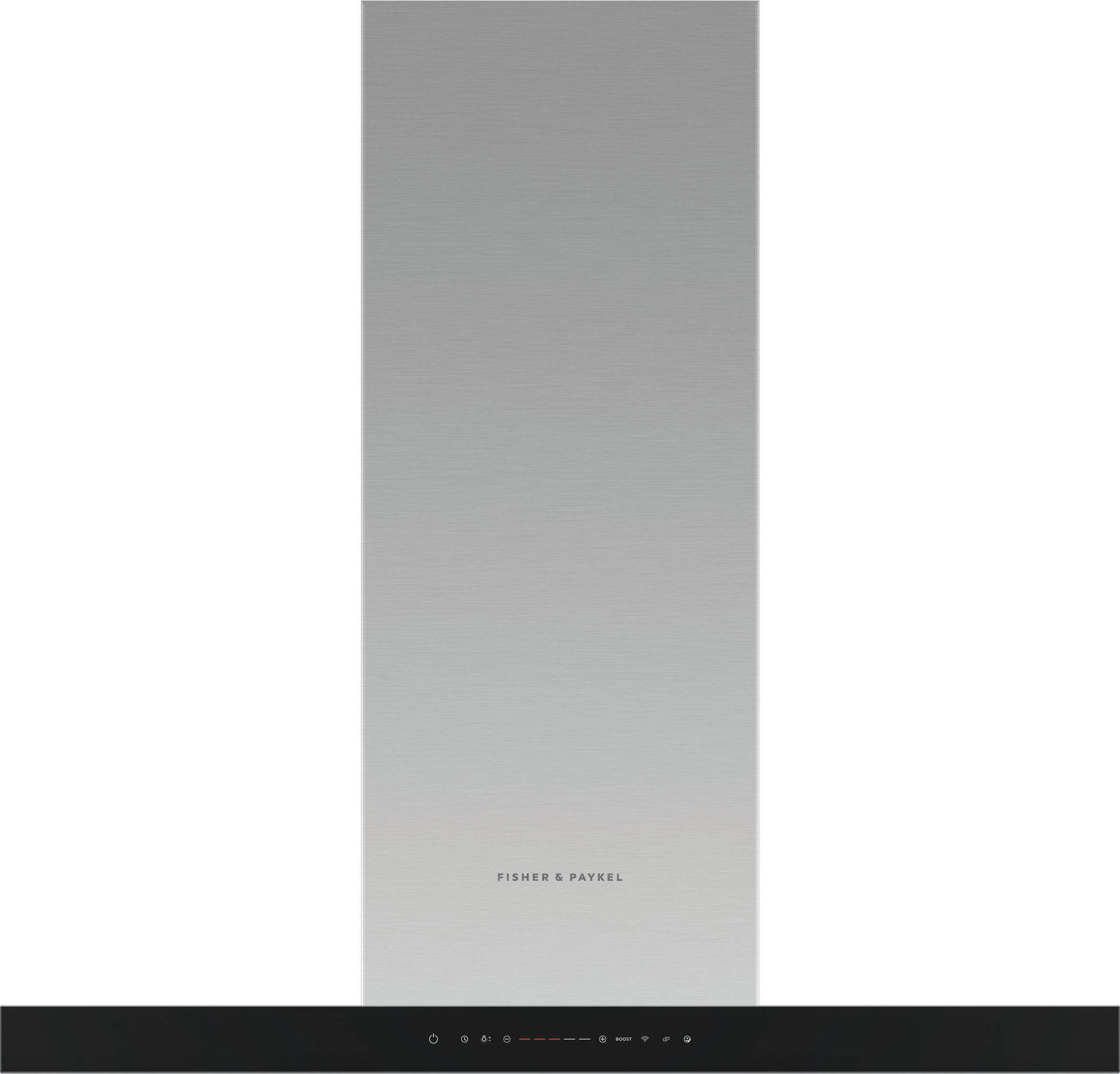 Image of Fisher & Paykel Series 7 Contemporary HC90BCXB4 Wifi Connected 90cm Chimney Cooker Hood - Stainless Steel / Black, Stainless Steel
