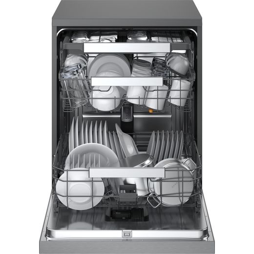 LG Series 6 QuadWash Pro™ Standard Dishwasher - Silver - Door open