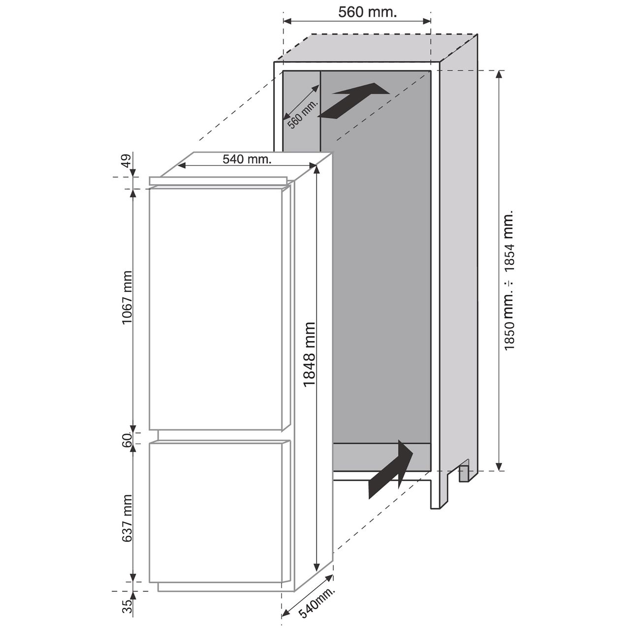 Candy 250L Fridge Freezer | CBBML18EK_WH | ao.com