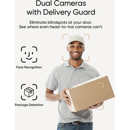 Eufy Video Doorbell E340 With Chime Smart Doorbell 1080p - Black - Annotation - dual camera shot