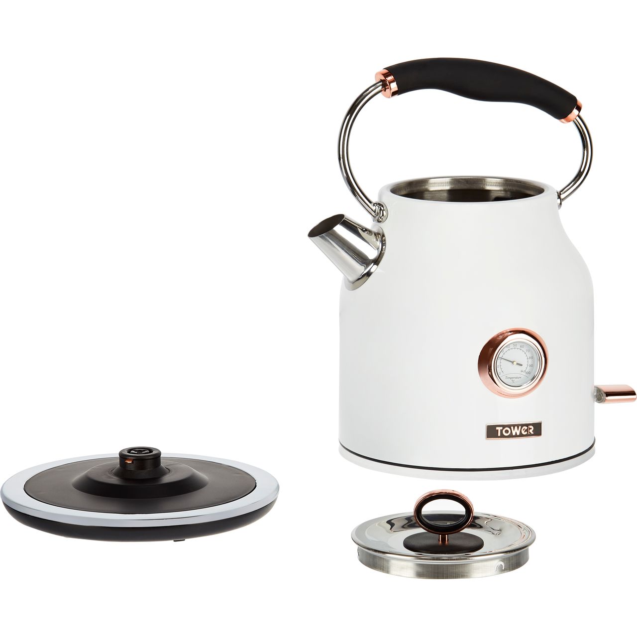 tower white and rose gold kettle and toaster