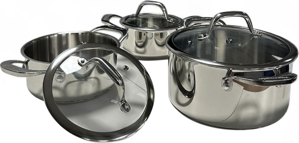 Rangemaster - Casserole Set - 3 Piece - Stainless Steel - Induction Compatible