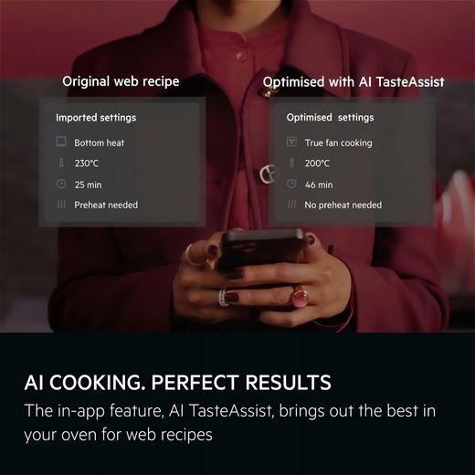 AEG ProAssist Built In Electric Single Oven - Black - Annotation - AI cooking shot