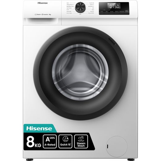 Hisense 1Q Series WF1Q8041BW 8kg Washing Machine with 1400 rpm - White - Front shot