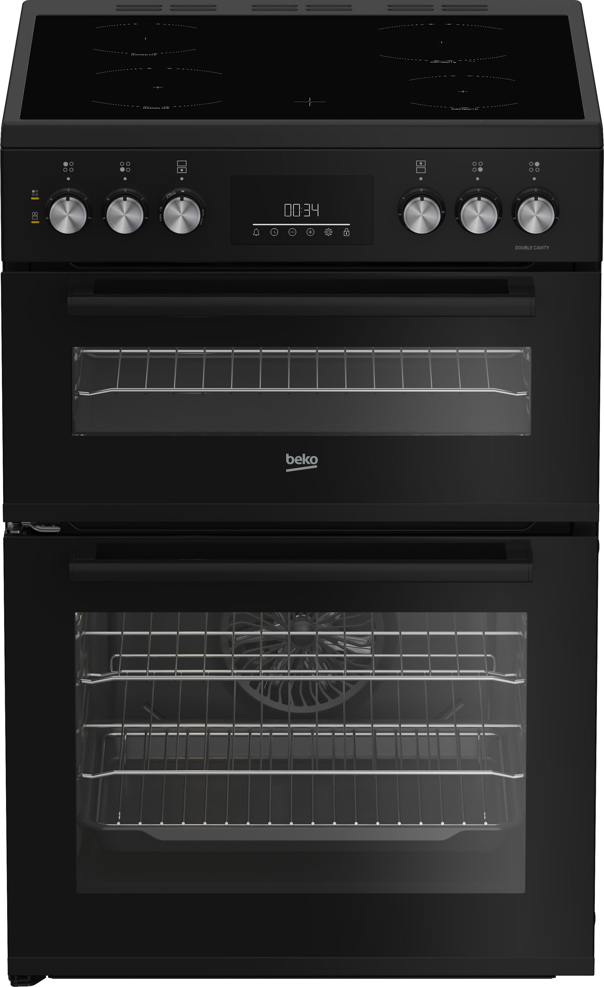 Image of Beko AeroPerfect™ FTC6731K 60cm Wide Single Oven Electric Cooker with Ceramic Hob - Black - A Rated, Black