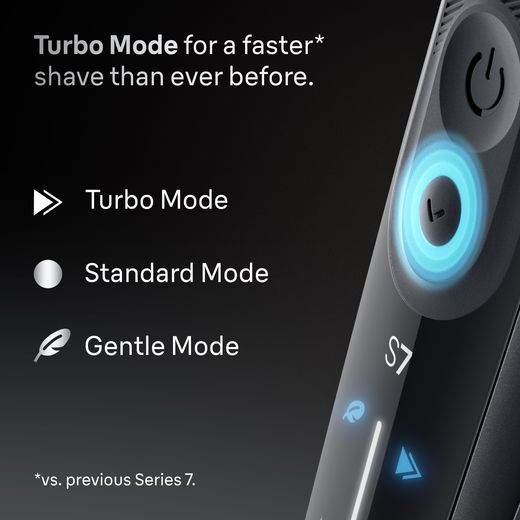 Braun Series 7 Mens Shaver - Grey - Annotation - Turbo boost shot