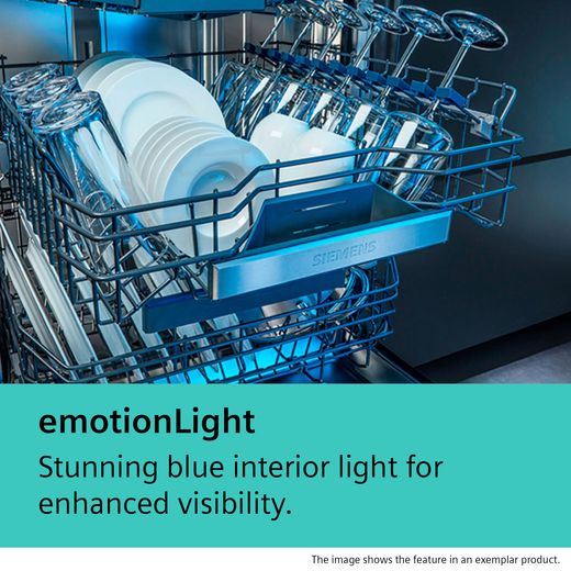 Siemens IQ-700 Standard Dishwasher - Brushed Steel - annotation - emotion light shot