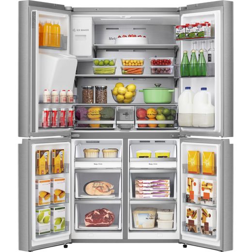 Hisense American Fridge Freezer - Stainless Steel - Doors open